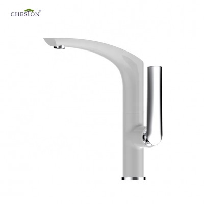 chrome and white decoration contemporary design ceramic bathroom brass kitchen sink faucet